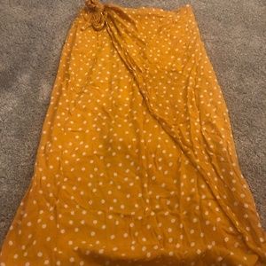 Yellow Polka Dot Midi Skirt
